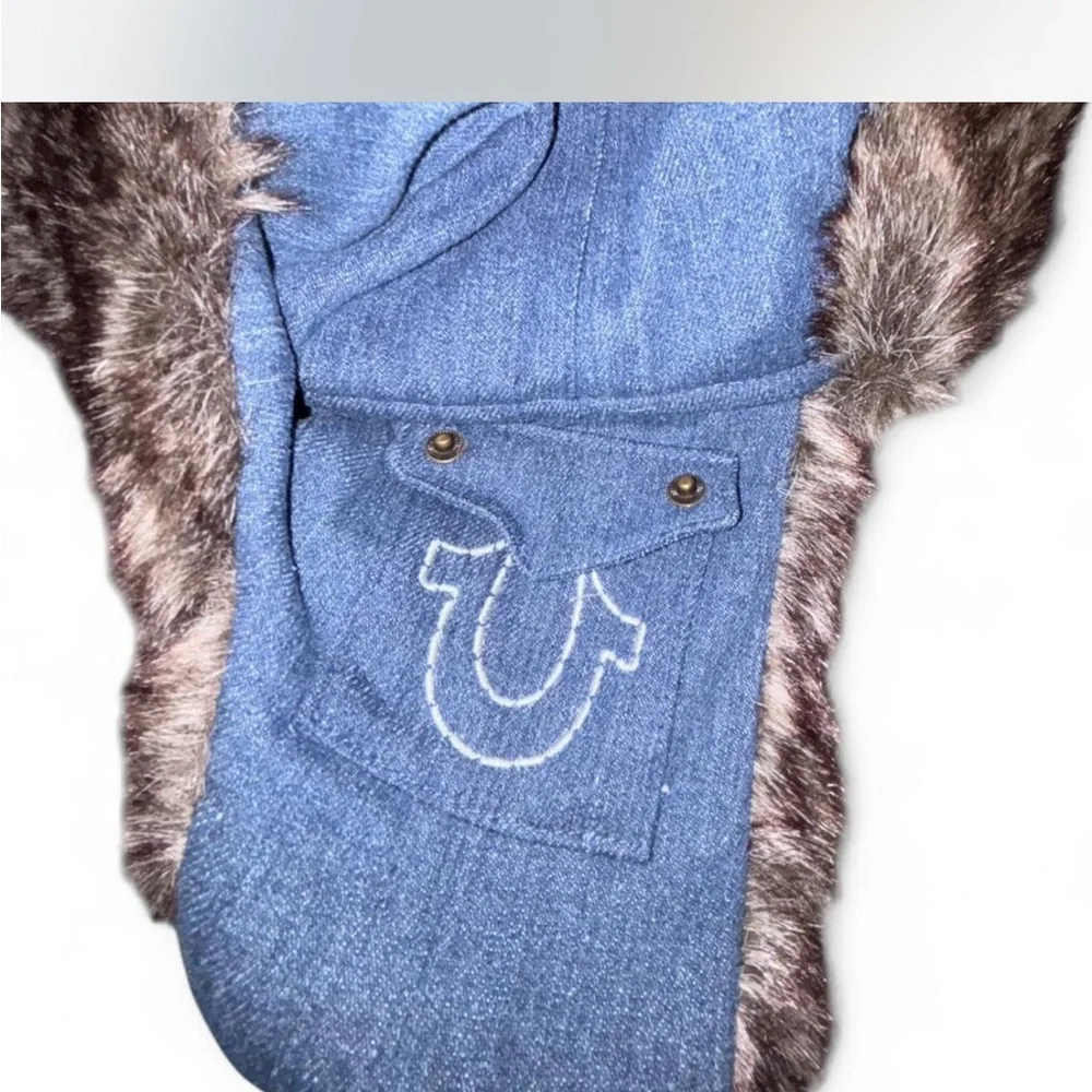 Faux-Fur Lined Trapper Hat - Navy